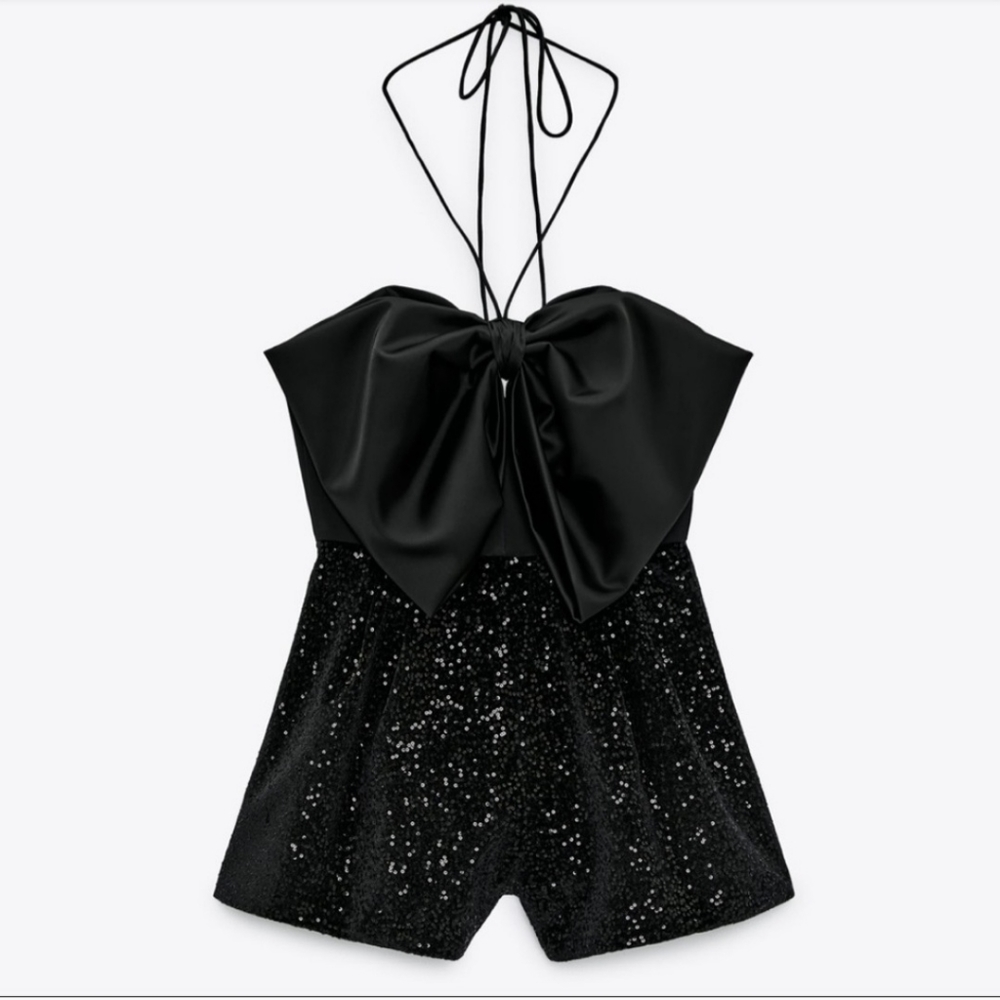 Bow short jumpsuit